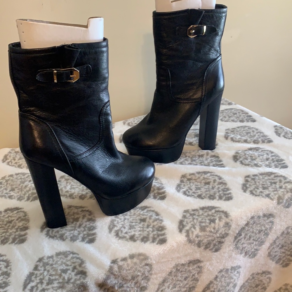 Black Bakers leather platform boots